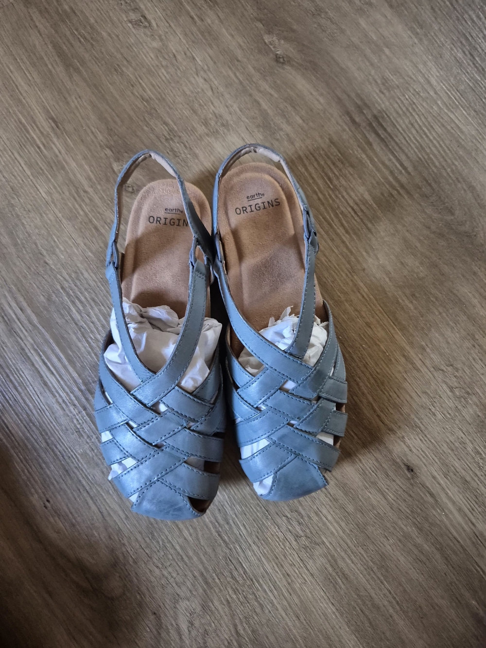 Earth Origins Berri Woven Slip-On Sandals in Light Blue - Picture 2 of 4